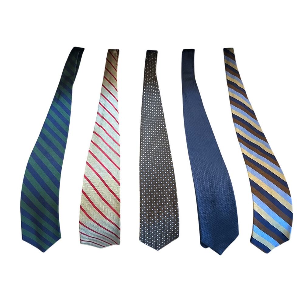 Set 5 Brooks Brothers Makers Silk Printed Neck Ties Career Business Work Suit
